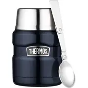 Thermos 470ml Stainless King Vacuum Insulated Food Jar w/ Spoon Midnight Blue