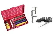 Lansky Professional Sharpening System - 5 Stone + C-Clamp Mount + Lansky Blademedic Pocket Sharpening Kit Bundle