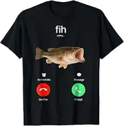[JINNGLA] Fih Calling Remind Me Message Decline Accept Phone Call Fish T-Shirt