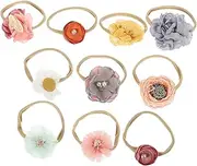 Vaguelly 10pcs Floral Headband Soft Elastic Girl Hair Bands for Newborns for Showers Birthdays and Photography