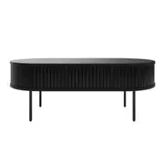 Aaron 120cm Coffee Table with Sliding Doors Black