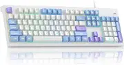MageGee Creamy Keyboard,K2 Classic Keyboard Wired RGB Backlit Keyboard 104 Waterproof Ergonomic Keyboard,PC Keyboard for PC/loptop/MAC - Lris Violet
