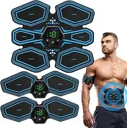 Abs Stimulator | 6 Modes 19 Levels Abdominal Muscle Trainer with Gel Pads - Flexible Abs Muscle Toner, Portable Ab Toner Muscle Stimulator for Arms, Shoulder, Back