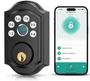 Smart Deadbolt Front Door Lock – Keyless Entry Door Lock with Fingerprint, Bluet