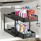 1/2 Tier Dish Drainer Drying Rack with Cup Holder Cutlery Tray Kitchen Organiser