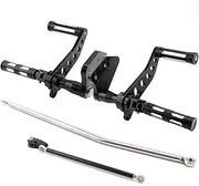 Heel Toe Shifter Levers Forward Control Footpeg Shifter Peg Heel Toe Gear Linkage Lever Fit for Harley Dyna Street Bob Low Rider Super Glide(B Black)