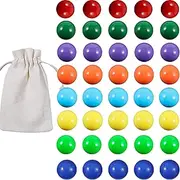 Medikaison Pegs Jokers and Marbles Board Game 14mm 32 Replacement Marbles 4 Each of 8 Colors for Aggravation Wahoo Dirty Marbles Board Game Colorful Marble and Storage Bag Included(14mm/0.55inches)