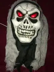 boys GLOWING EYEBALLS HALLOWEEN SKULL skeleton MASK works! one size head cover