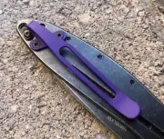 Flat Purple Titanium Deep Carry Pocket Clip Made For Kershaw Leek 1660PUR Knife