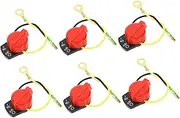 Engine Stop Switch 6pcs for Mower Ignition Tractor Pump Lawn Mower Supplies Off Switch