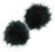 GAXIRE 2pcs Fluffy Faux Fur Pom Poms for Hats Luxurious Soft Simulation Fur Balls DIY Clothing Accessories Easy Attachment No Shedding Versatile Charm Decorations