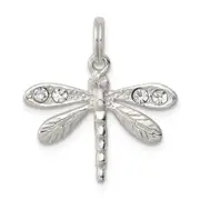 Sterling Silver Rhod-Pltd Preciosa Austrian Crystal Dragonfly Charm