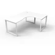 RAPIDLINE INFINITY CORNER WORKSTATION 1 PERSON Natural White Bevelled Leg 1800W x 1800W x 700D x 730mmH