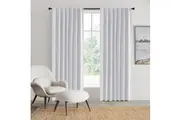 Sherwood Home 100% Blockout Concealed Tab Top Curtain Pair White