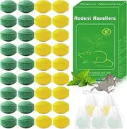 36 Pack Mouse Rodent Repellent - Peppermint Oil Mouse Repellent for Indoor Outdoor Use, Mice Rat Deterrent for Home Car Engines RV Garages, Effective Squirrel, Spider Repellent - Family Pet Safe