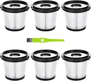 6 Pack IW3511 HEPA Filter Replacement Part For Shark IW1120 IW1111 IW1615 IW3120 IW3110C IW3111C Detect Pro Lightweight Cordless Stick Vacuum Cleaner.Compare park to XHFIW1000 &XPRFIW1000