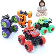 4 Pack Monster Truck Toys - Friction Powered Toy Cars Push and Go Vehicles for Kids Best Christmas Birthday Party for Boys Aged 3 and Above
