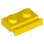 正版樂高LEGO零件(全新)-32028 變形平板 溝槽 軌道 門軌   1X2  黃色