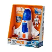 Spaceship Shuttle Toy with Astronaut Figure - Toy Rocket Ship with Lights