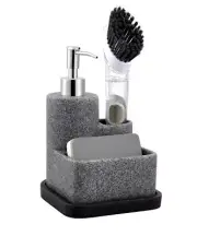 Black Soap Dispenser with Sponge Holder, Kitchen Soap Dispenser Pump, Sponge ...