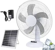13/16 Inch Portable Rechargeable Solar Floor/Table Fan, Air Circulation Fan Powered By Solar Panel And AC Charger Dual Input For Indoor Household, Office, Camping, Picnic Outdoors(34CM/13IN,A 15600 mA