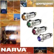 Narva 24 Volt Chrome Pilot Lamp Switch With Red LED Indicator Signal Light