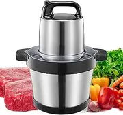 Stainless Steel Electric Food Processor 6l with 4 Blades - Countertop Chopper, Meat Grinder and Mincer for Nuts, Fruits and Spices - Food Grade Bowl for Kitchen, Meat, Vegetables, Onion, Garlic