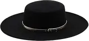 [FONSMAY] Women Wool Felt Hats 3.74 in Wide Brim Fedoras for Wedding Party Church Hats Pork Pie Fedora Hat