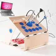 Laparoscopic Trainer, Surgery Simulator Kit + Simulator Training Box + 10 Training Modules + 4 Surgical Tools, Straight Rod Endoscope,White
