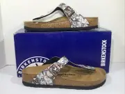 Birkenstock Women’s Size 7 EU 38 Gizeh Boho Flowers Navy Sandals Y23-1723