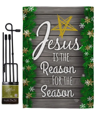 Christmas Decorations Nativity Flag Pole Set Home Banner Yard Room Post Grave...