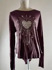 Vintage 90s y2k Hippie Chic USA Purple Whine Flimsy Top Size XL
