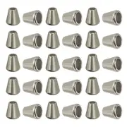 Bell Stopper Conical Cord Ends, 30Pcs Cord Fastener for DIY Clothes, Silver Tone