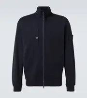[Stone Island] Stone Island Ghost cotton-blend zip up sweatshirt AU 87 blue
