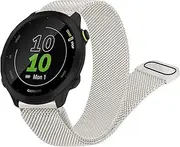 Metal Stainless Steel Band for Garmin Forerunner 55 & 245 - 20mm Adjustable Magnetic Milanese Loop Strap for Women Men, Compatible With Forerunner 55/245 Music/645 Music/158