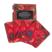 Set of 4 Anthina Red Drink Coasters New Boxed