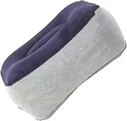 SOPOTUTU Inflatable Airplane Foot Rest Cushion Portable Travel Leg Rest Pillow for Flights Trains Gray Blue Improves Circulation Reduces Swelling Multi Functional Foot Stool