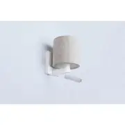 Brigette Coastal Wall Light Interior Mounted Adjustable W/ Flaxen Cloth Round Matte White 5000k Reader