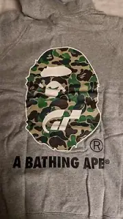 Bape X Grand Turismo Gray XL Hoodie New Rare Never Worn