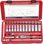 Genius Tools 31 Piece 3/8" Dr. Metric Hand Socket Set Made in Taiwan