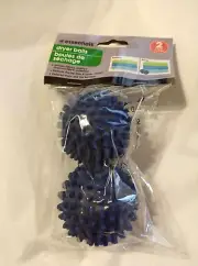 2ct PVC Dryer Balls Navy blue 2.625" Cloth Softener Reduces Static, Lint Buildup