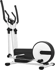 24 Speed Electric Magnetic Control Resistance Elliptical Machine,9Kg Two Way Magnetic Control Flywheel,Indoor Exercise Bike,Black and White Color Stepping Fitness Equipment,for Men/Women Running Mach
