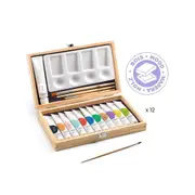 Djeco Artist's Box w/ 12 Gouaches Tubes Kids Art/Craft Drawing Paint Set 6y+