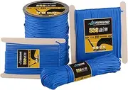 FISHLUND Paracord 550 lb 4mm, 7 Strand Type III Paracord Rope 50', 100', 250', 1000', High Strength Nylon Parachute Cord for Camping (Royal Blue, 100FT/30M)