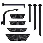 Matt Black Square 8" 10" 12" 16" Rain Shower Head Ceiling Arm Gooseneck Wall Arm
