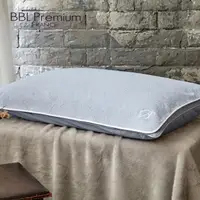 在飛比找momo購物網優惠-【BBL Premium】100%棉刺繡枕巾(柔霧藍)
