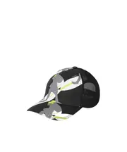 Printed cotton canvas baseball hat L,M,XXL Black