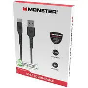 Monster TPE USB-C to USB-A Cable 1.2m Black