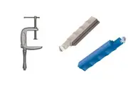 Lansky Convertible Super C-Clamp Mount + Medium Serrated Hone + Lansky Super Sapphire Hone Bundle