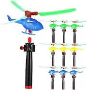UPKOCH 9pcs Pull String Helicopter Flying for Imaginative Adventures Party Favors